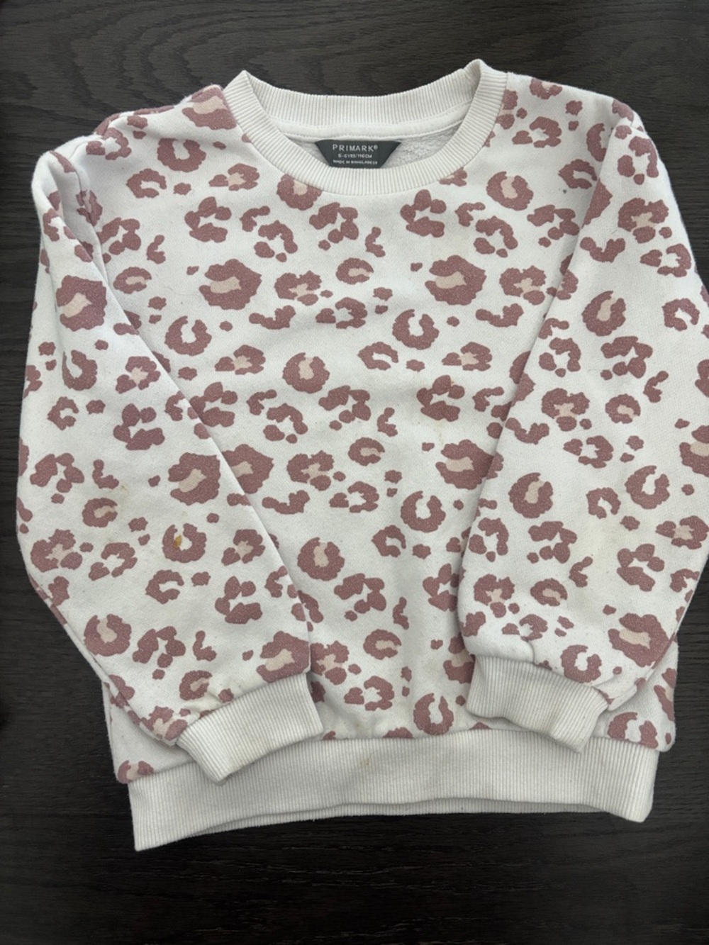 Primark Cream Sweatshirt with Mauve Leopard Print